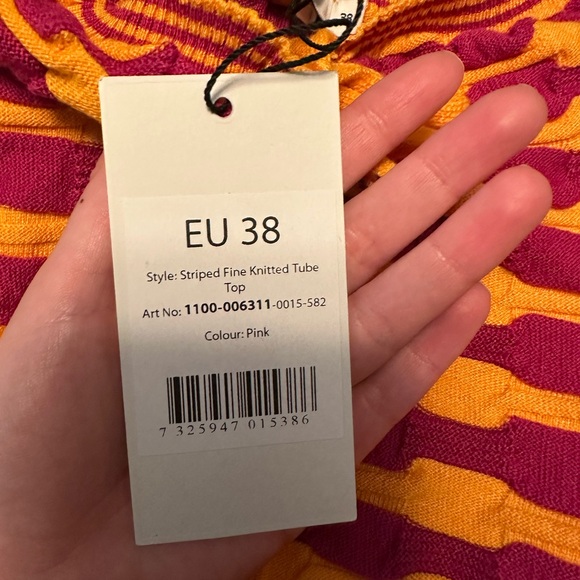 Women's Striped Sweater - Yellow and Purple - Picture 2 of 2
